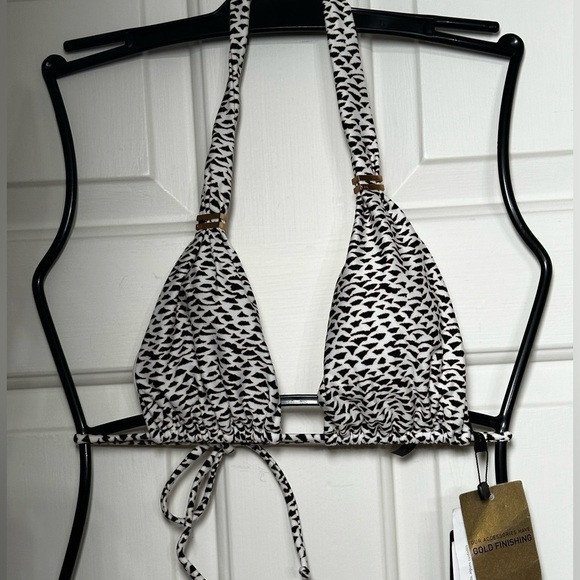 ViX by Paula Hermanny Remy Bia Printed Bikini Top only Small Brown & White Logo - Picture 4 of 12